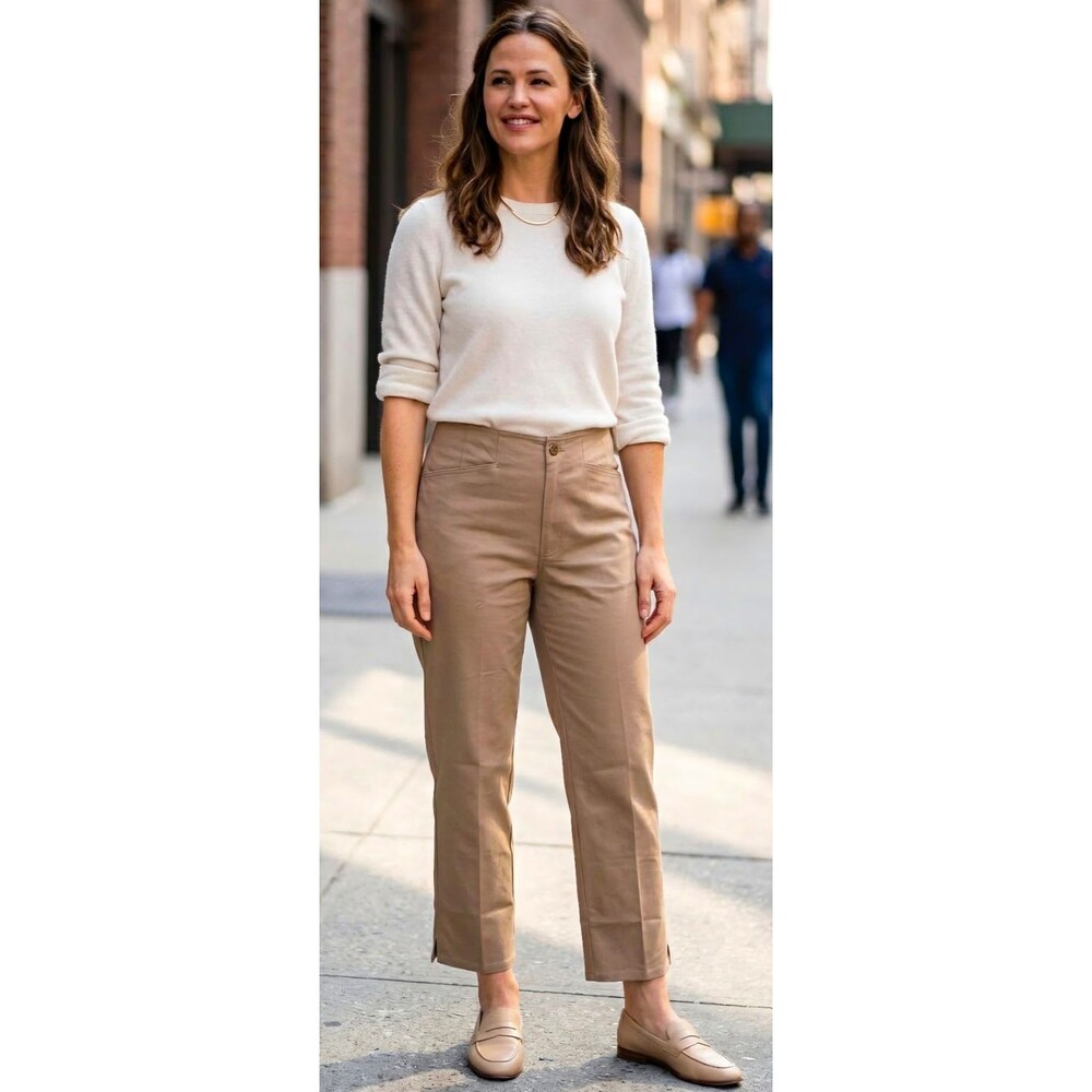 Dream Jeans Women's Stretch Tan Ankle Pants - Size 6 (Look 5 lbs. Slimmer)
